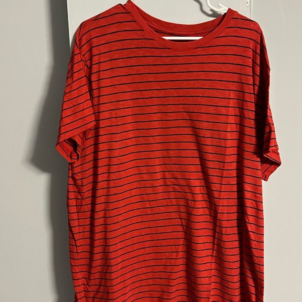 Red and Black Striped Tee